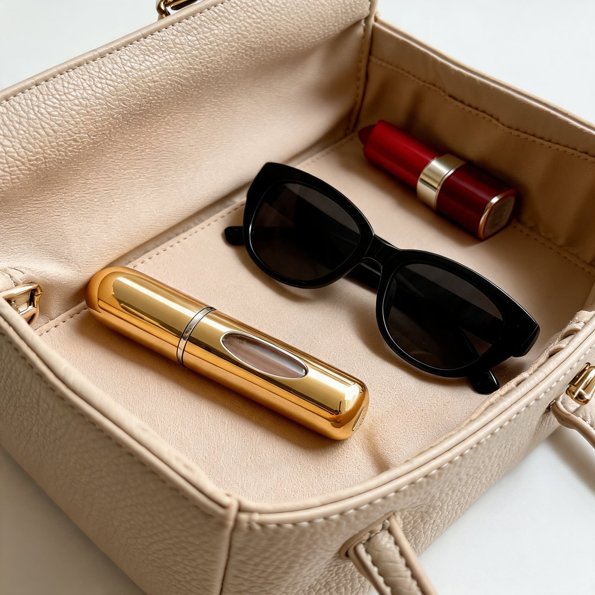 Nachfüllbarer Parfüm-Taschensprayer in einer Handtasche